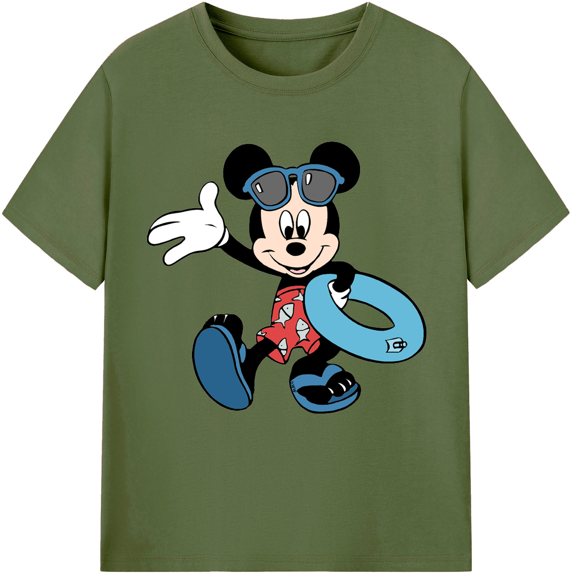 （画像用） ミッキーマウス Mickey Mouse 綿100％半袖Tシャツ（フロントプリント）